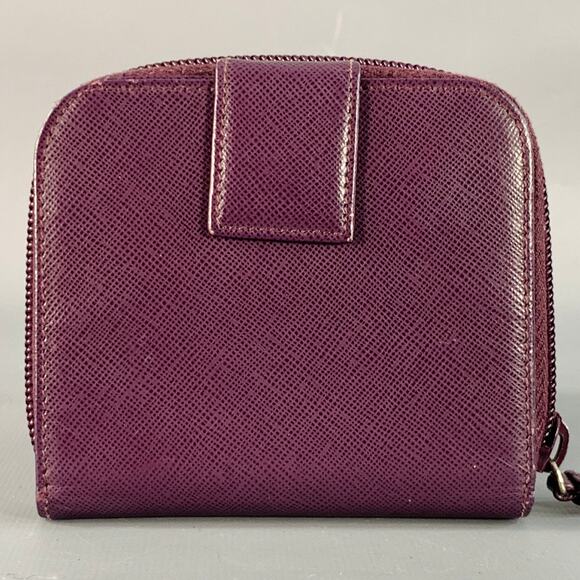 PRADA Purple Saffiano Leather Zip Wallet - Picture 3 of 7